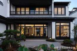 貴陽花溪院子新中式別墅裝修，白牆黑瓦，經典的藝術設計！