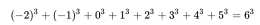 等冪和問題(5)—— 3³+4³+5³=6³ 絕非巧合！