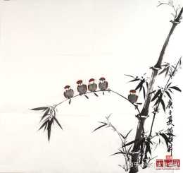 苗桂芹的水墨竹子國畫，何以勁還直，飽嘗霜雪味